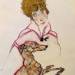 Woman with Greyhound (Edith Schiele)
